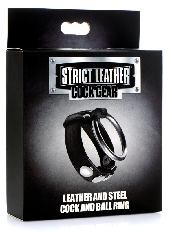 Leather and Steel Cock and Ball Ring - Image 5
