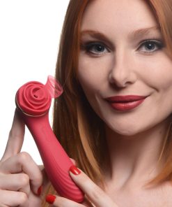 Passion Petals 10X Silicone Suction Rose Vibrator - Red