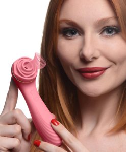 Passion Petals 10X Silicone Suction Rose Vibrator - Pink