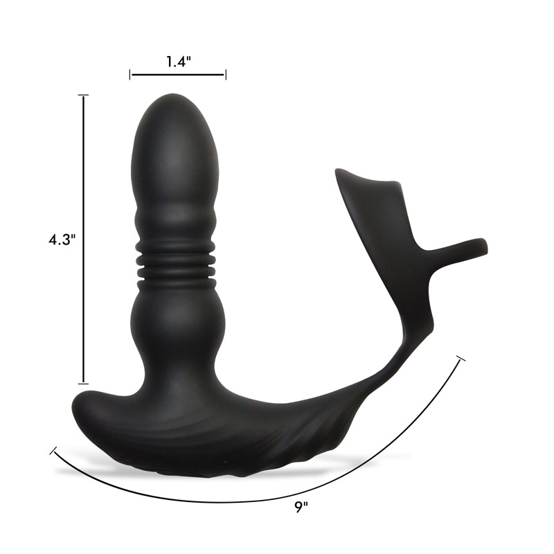 Thrusting Vibrator with Cock and Ball Ring and Remote - Image 6