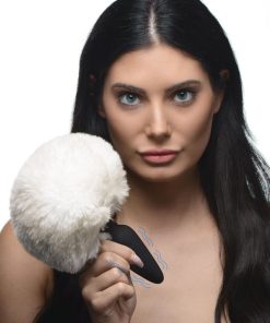 Large Vibrating Anal Plug with Interchangeable Bunny Tail - White