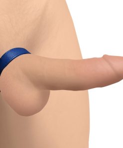 Velcro Leather Cock Ring - Blue