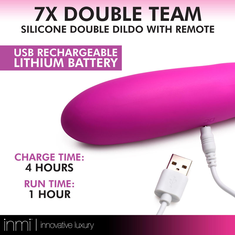7X Double Team Silicone Double Dildo with Remote - Image 4