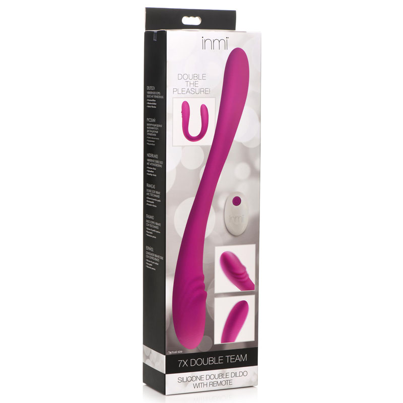 7X Double Team Silicone Double Dildo with Remote - Image 7