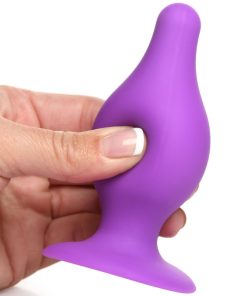 Squeezable Tapered Medium Anal Plug - Purple