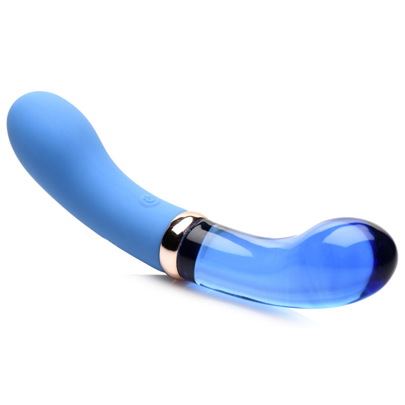 10X Bleu Dual Ended G-Spot Silicone and Glass Vibrator - Image 5