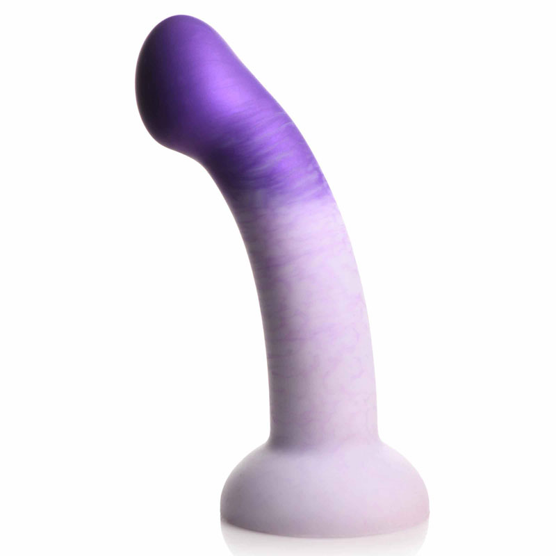 G-Swirl G-Spot Silicone Dildo - Purple - Image 3