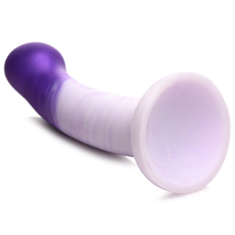 G-Swirl G-Spot Silicone Dildo - Purple - Image 6