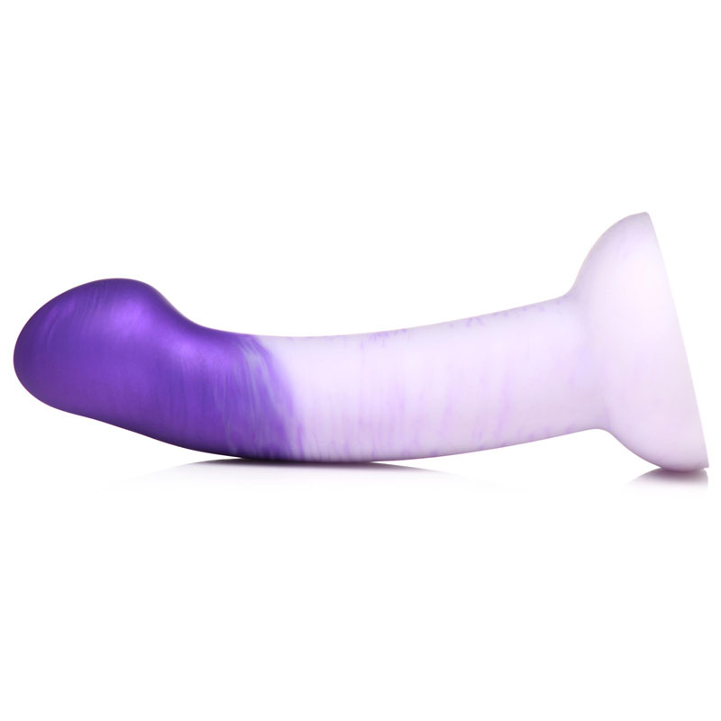 G-Swirl G-Spot Silicone Dildo - Purple - Image 4