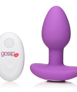 10X Pop Rocker Vibrating Silicone Plug with Remote - Violet