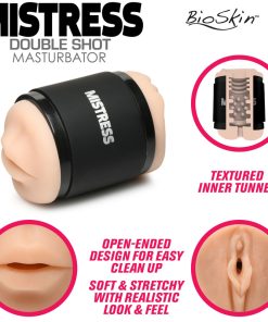Double Shot Mouth and Pussy Stroker - Light