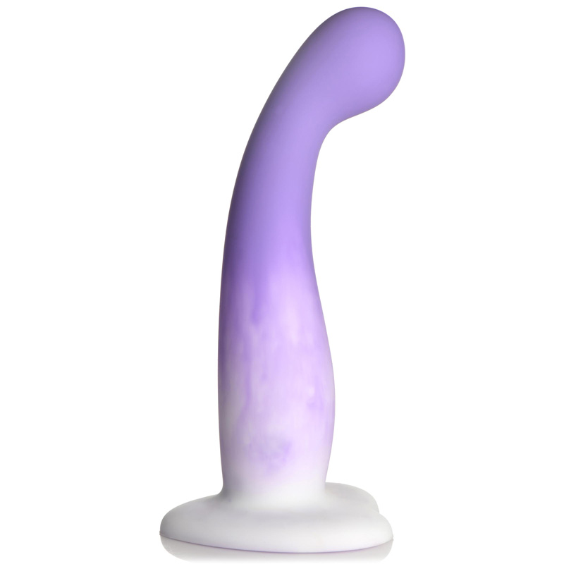 Slim G-Spot Silicone Purple and White Dildo - Image 3
