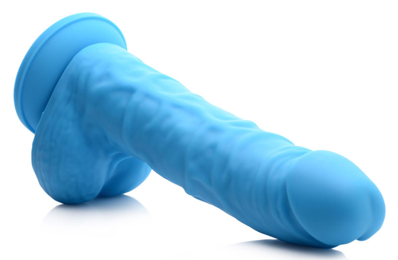 7 Inch Silicone Dildo with Balls - Berry - Image 4