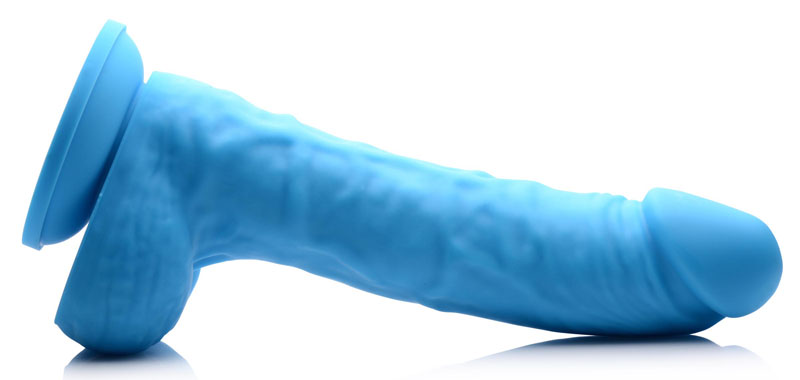 7 Inch Silicone Dildo with Balls - Berry - Image 3