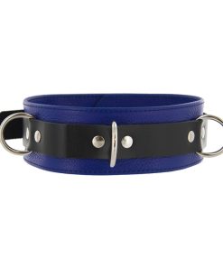 Strict Leather Deluxe Locking Collar - Blue and Black