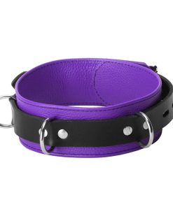Strict Leather Deluxe Locking Collar - Purple and Black