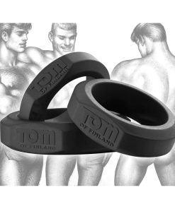 Tom of Finland 3 Piece Silicone Cock Ring Set - Black