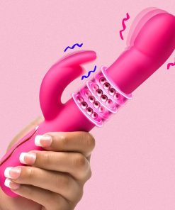 Come-Hither Beaded Silicone Rabbit Vibrator