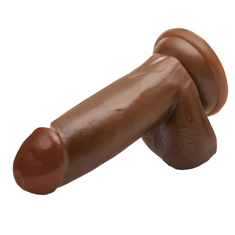 6 Inch Dong with Balls - Brown - Image 2