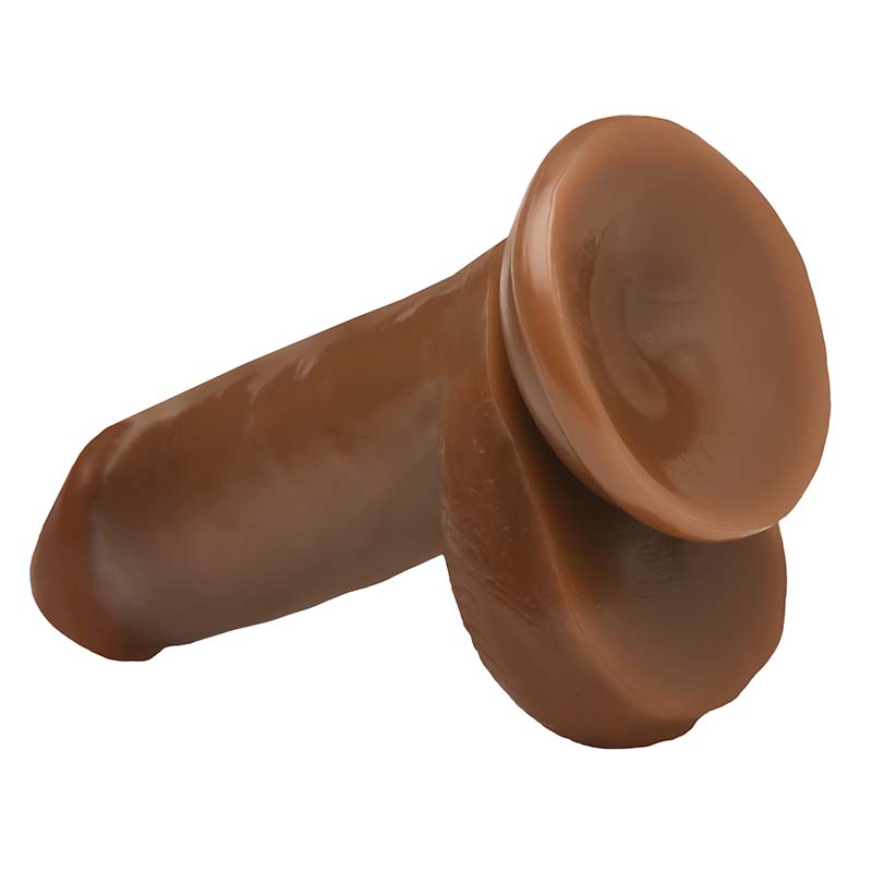 6 Inch Dong with Balls - Brown - Image 4